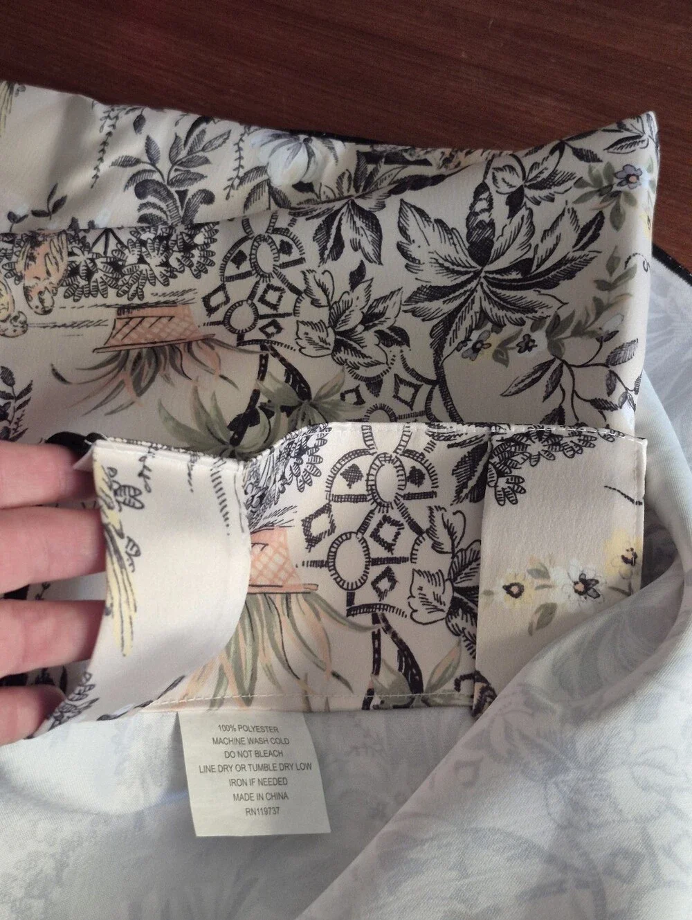 2 pc Window Curtains Asian Toile Jungle Tigers Birds  37